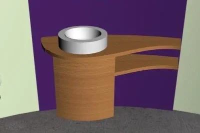 Waschtisch für Wand mit Radius