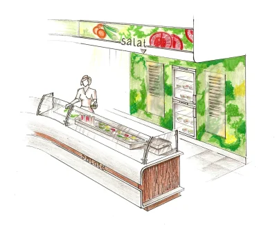 Stand für Salate bei McDonalds